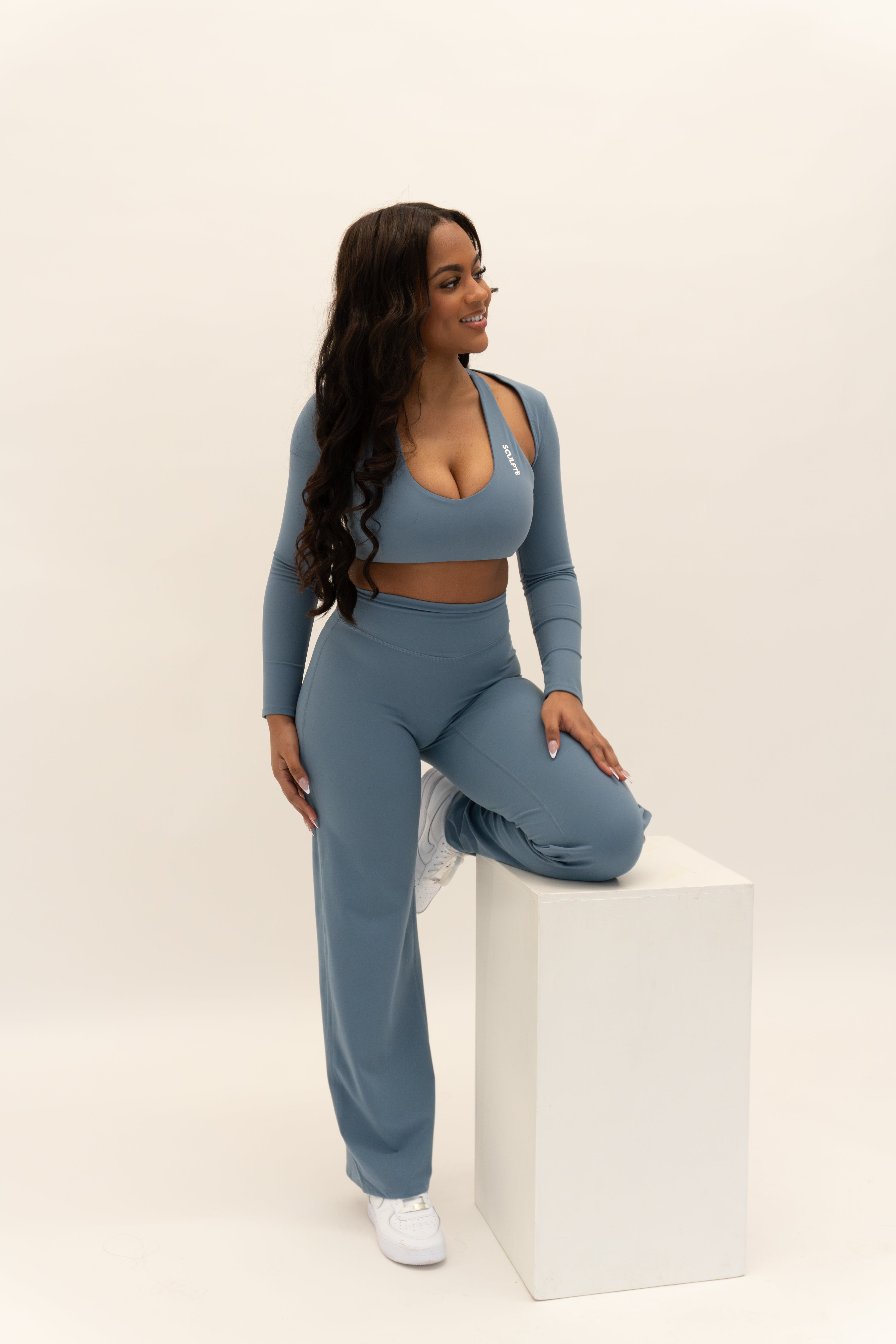 Aire Flow Straight Leg Bottoms - Ash Blue