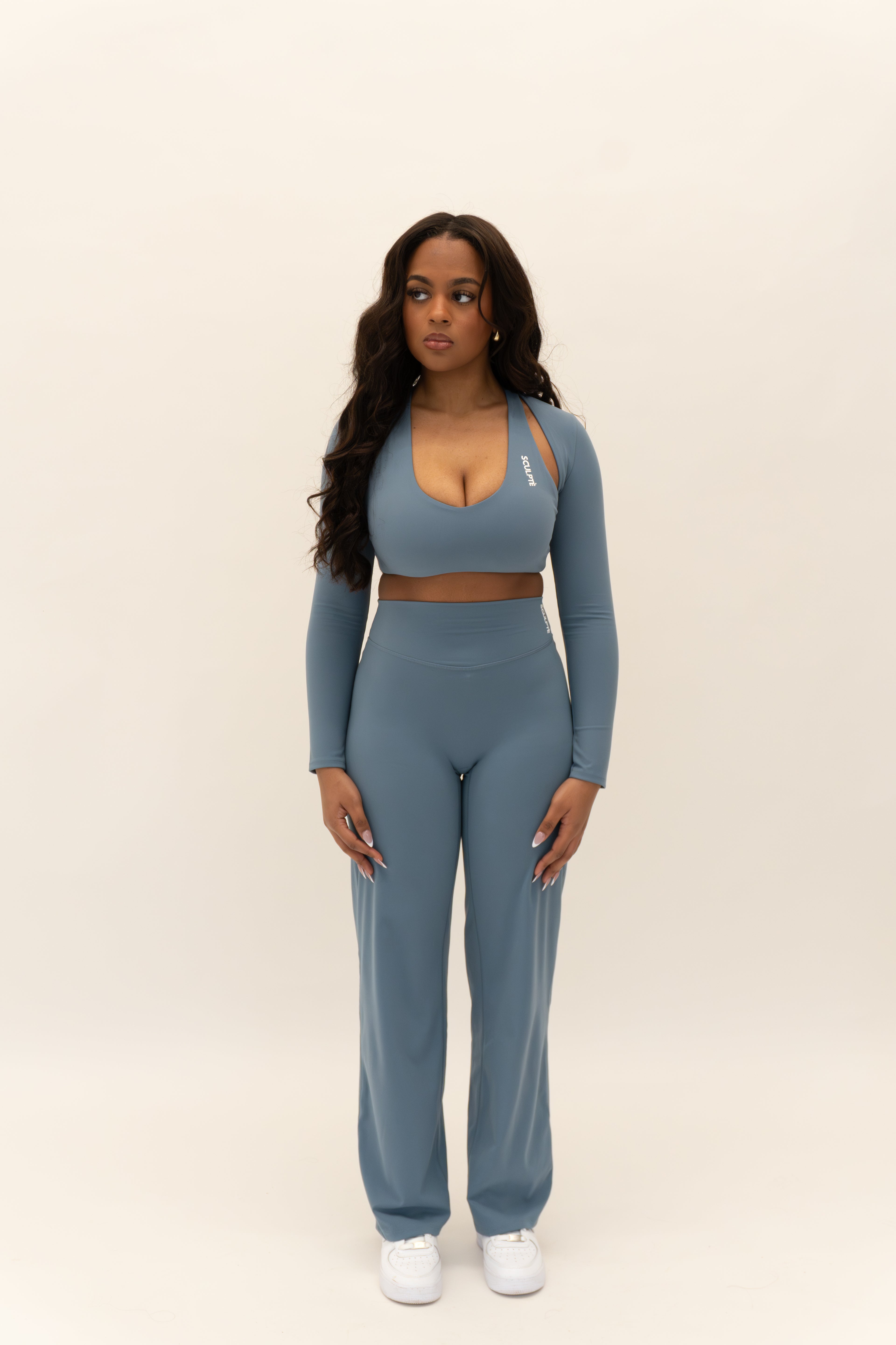 Aire Flow Straight Leg Bottoms - Ash Blue